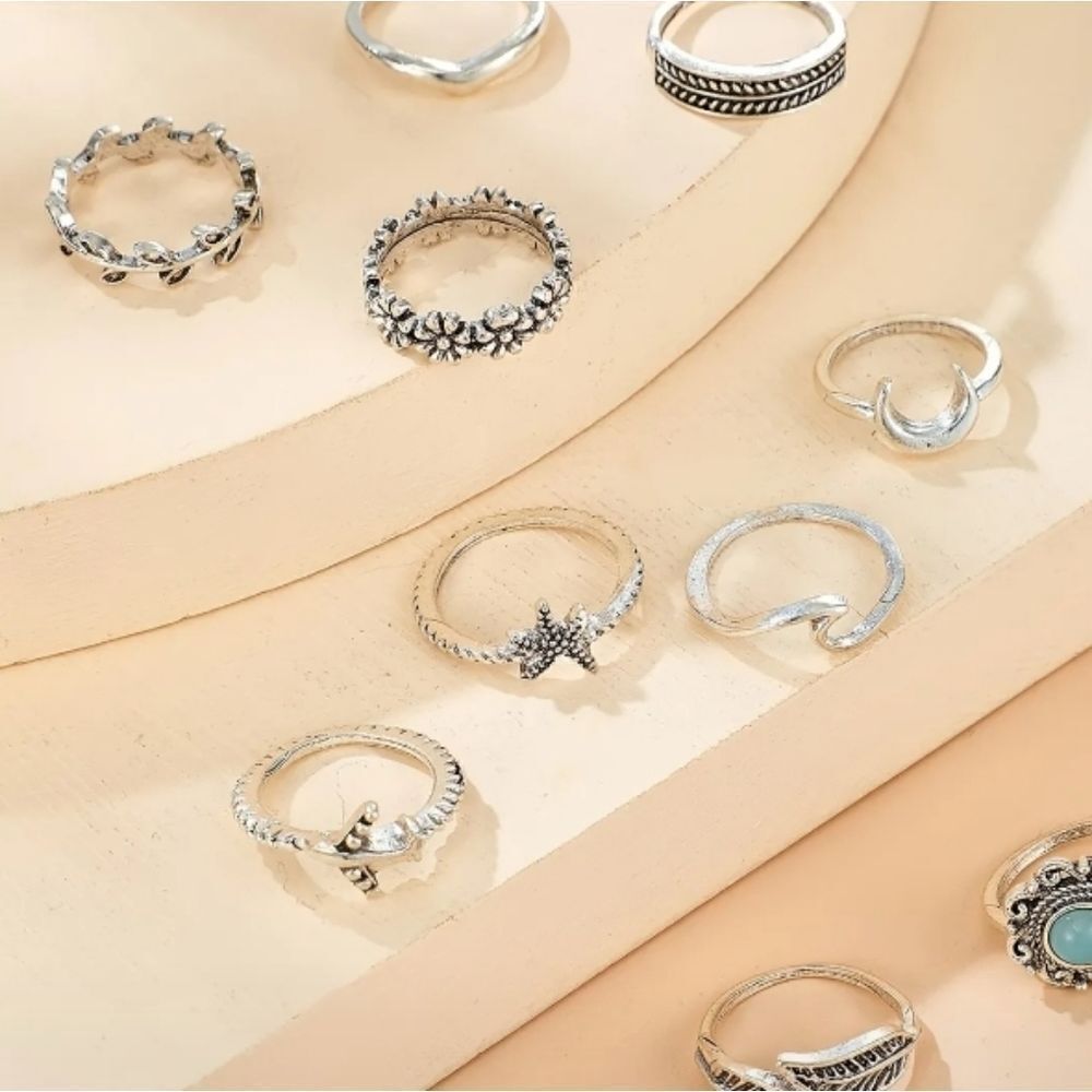 Vintage Punk Stackable  11pcs  Knuckle Alloy Rings - Picture 3 of 5